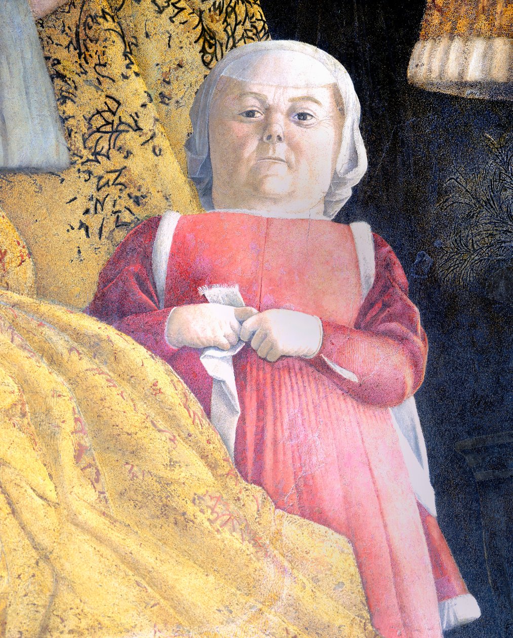 Dverg av retten, detalj fra Court Wall av Andrea Mantegna