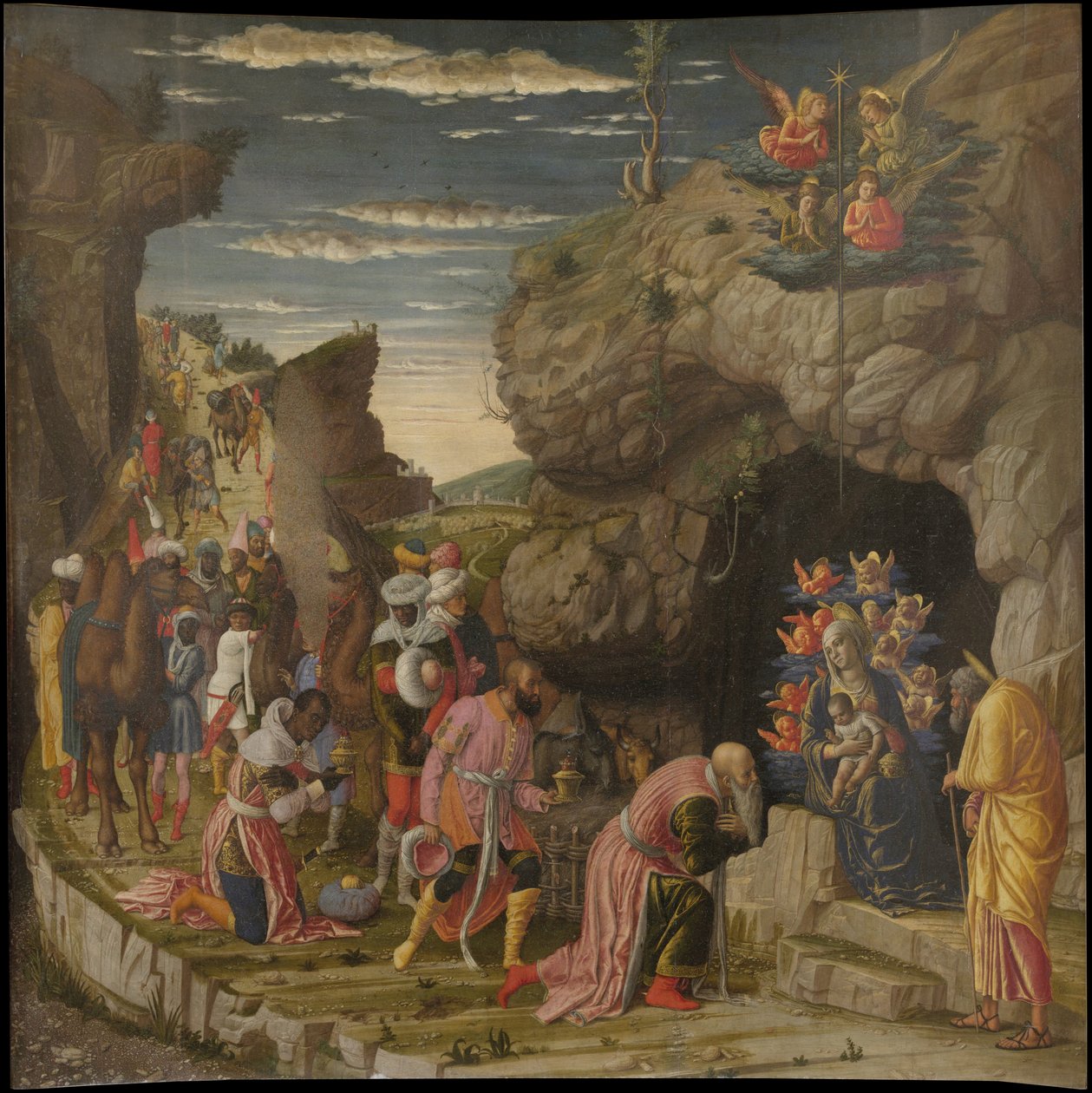 Epiphany Triptych from the Uffizi Uffizi Tryptich, sentralpanel, ca 1463-1464 av Andrea Mantegna