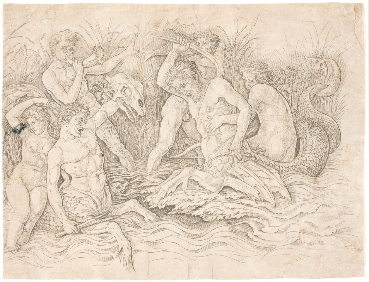 Battle of the Sea Gods, høyre halvdel av Andrea Mantegna