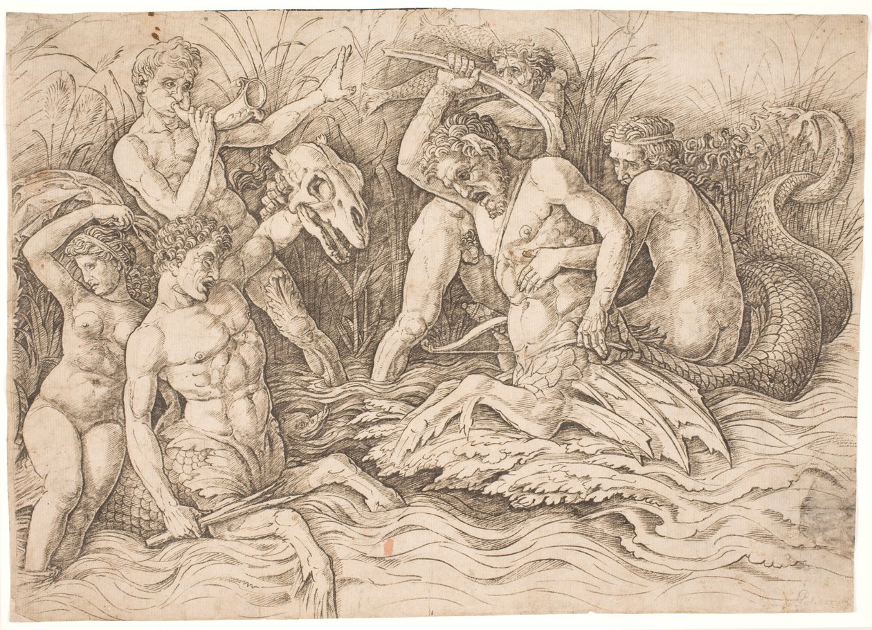 Battle of the Sea Gods, høyre halvdel av Andrea Mantegna