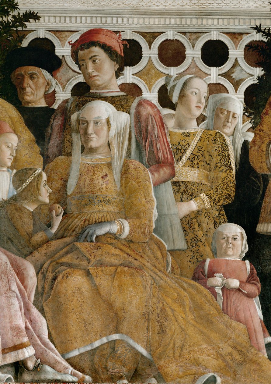 Lodovico Gonzaga og familie, Barbara av Brandenburg og to barn (freske) av Andrea Mantegna