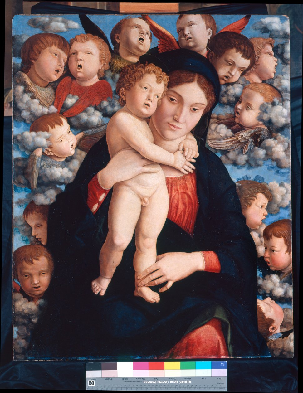 Madonna og Child and Choir of Cherubims av Andrea Mantegna