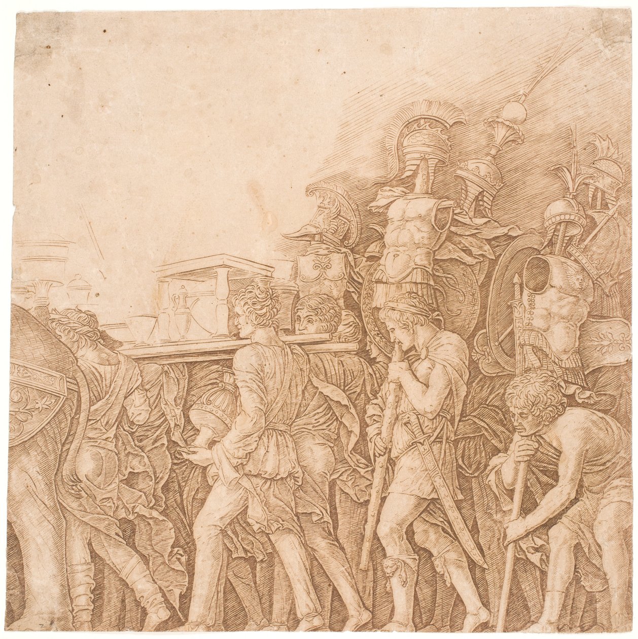 Soldater som bærer trofeer av Andrea Mantegna