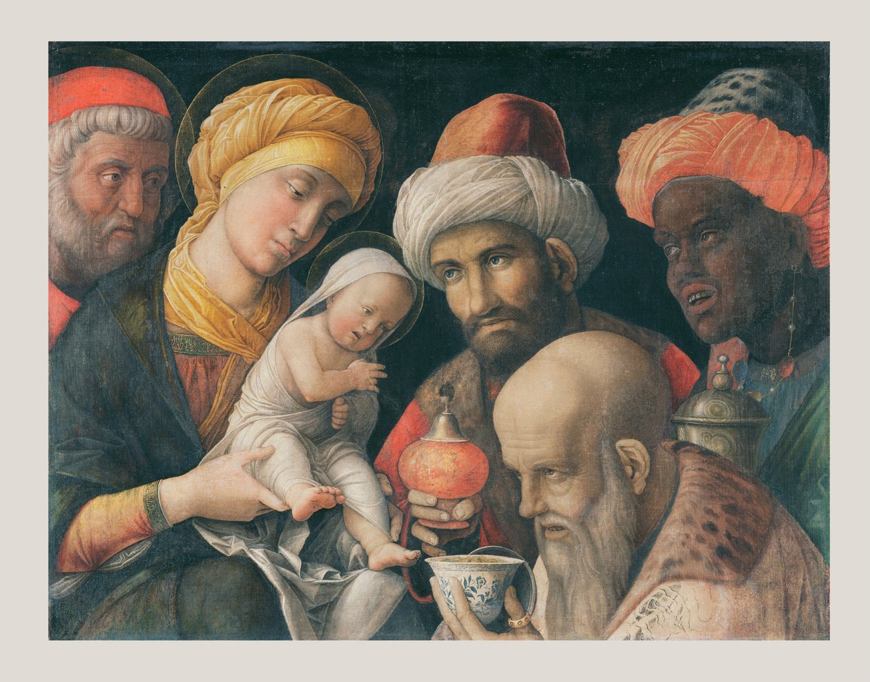 Tilbedelsen av magiene, ca. 1500 av Andrea Mantegna