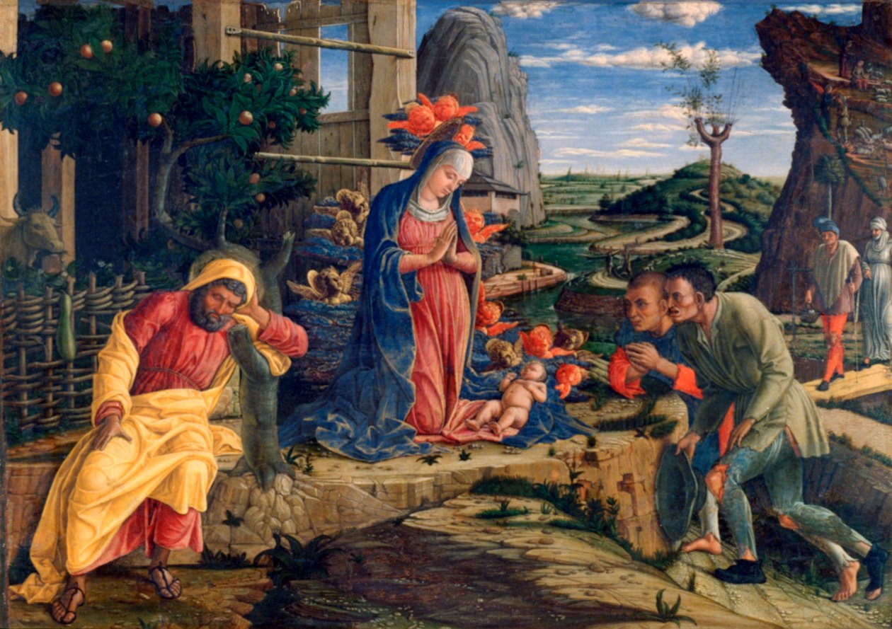 Hyrdenes tilbedelse, c1450 av Andrea Mantegna