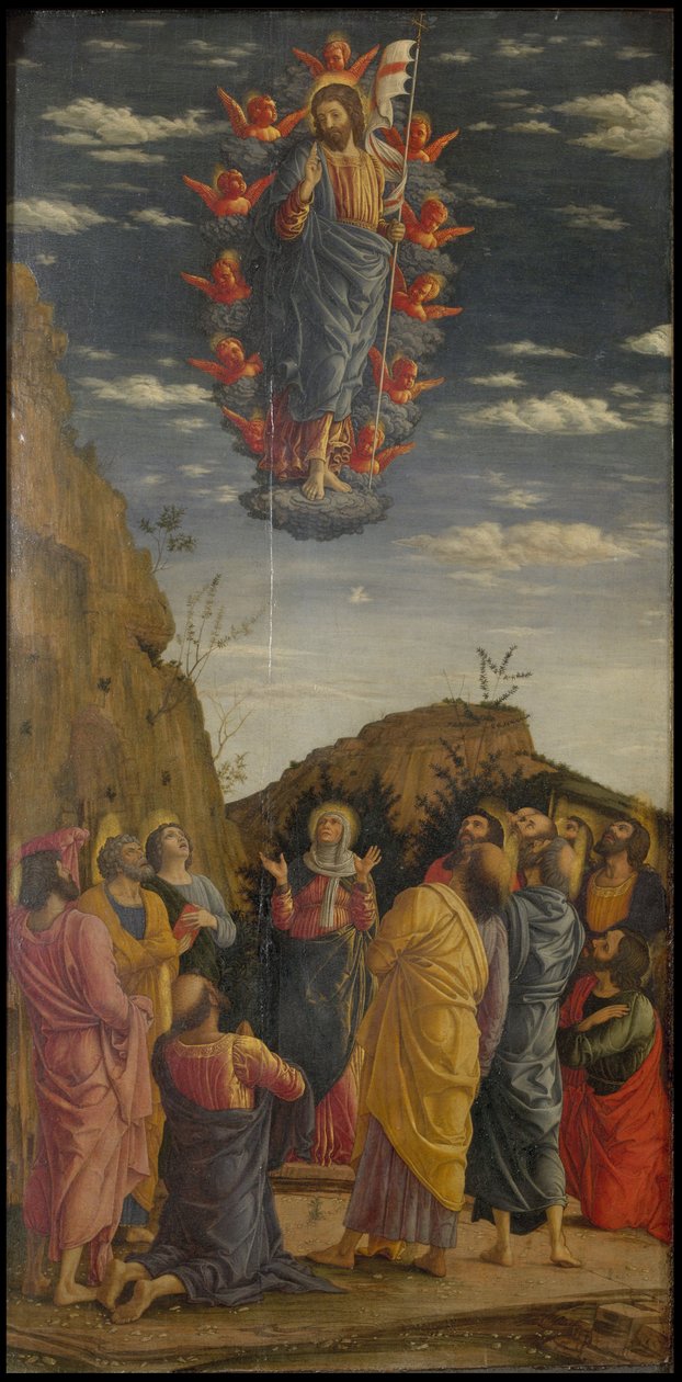 Ascension Triptych of the Uffizi Uffizi Tryptich, venstre panel, ca 1463-1464 av Andrea Mantegna