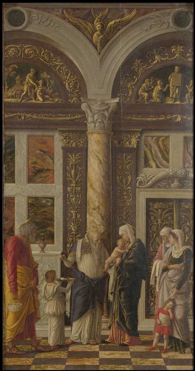 The Circumcition Triptych of the Uffizi Uffizi Tryptich, høyre panel, ca 1463-1464 av Andrea Mantegna