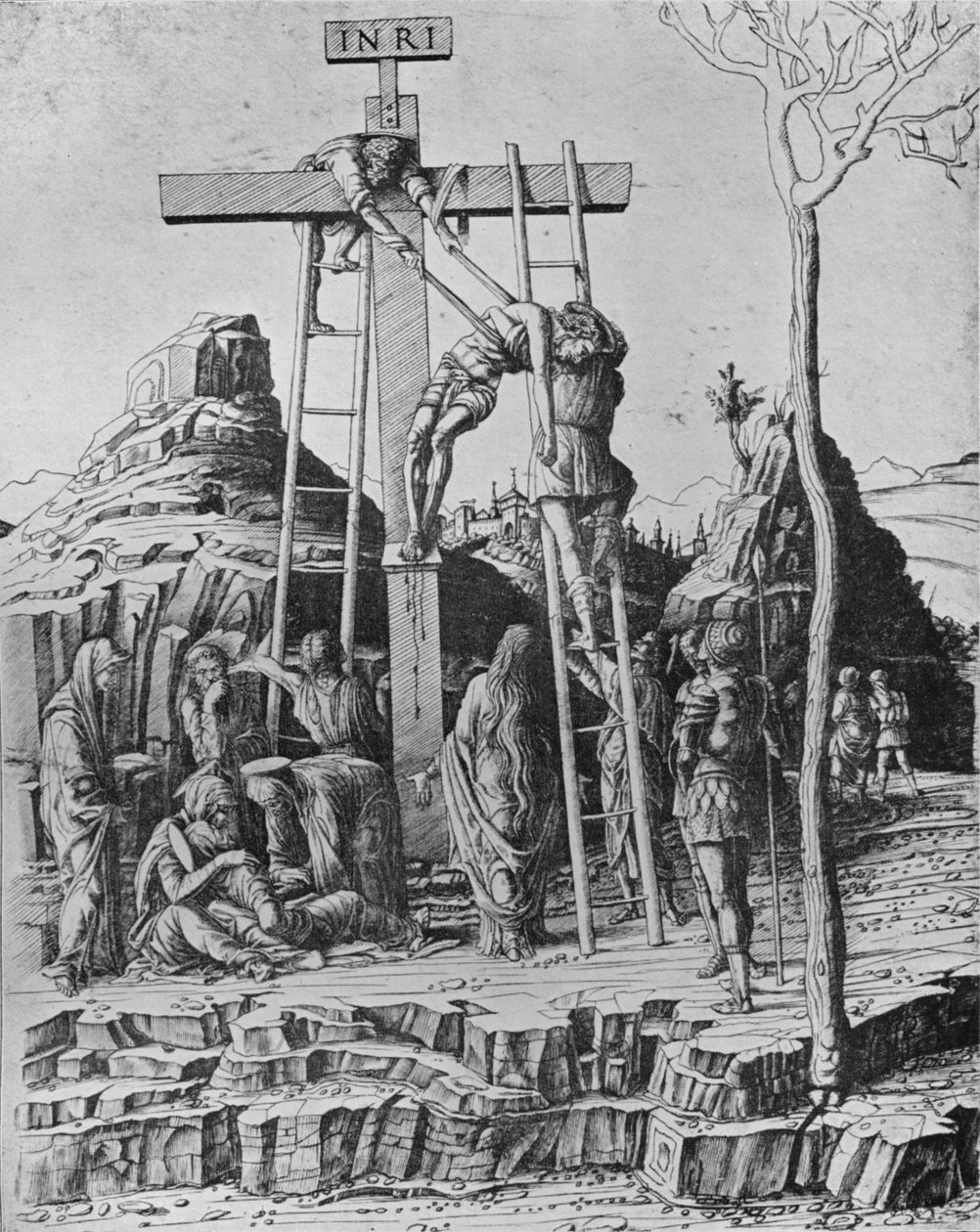 Nedstigningen fra korset, 1475 av Andrea Mantegna