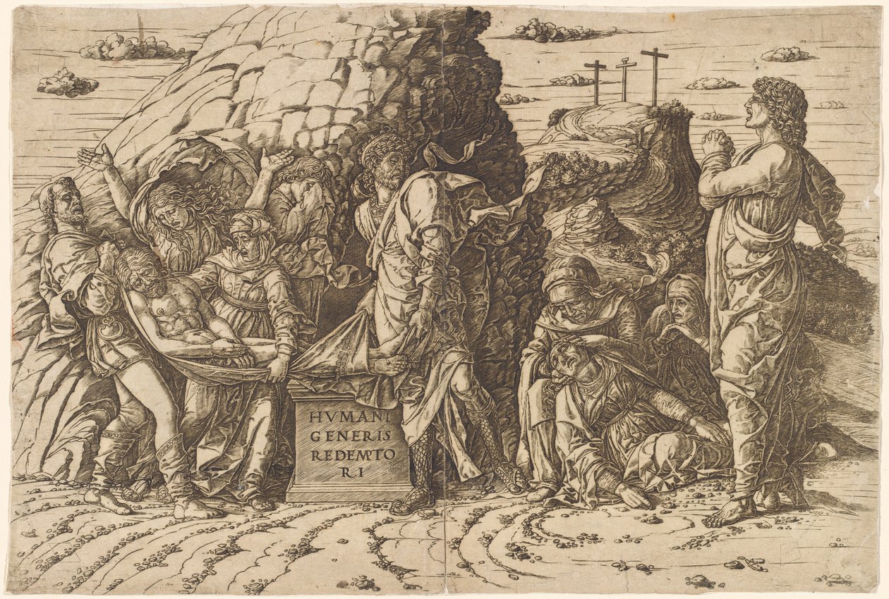 Gravleggingen, ca. 1470 1475. av Andrea Mantegna