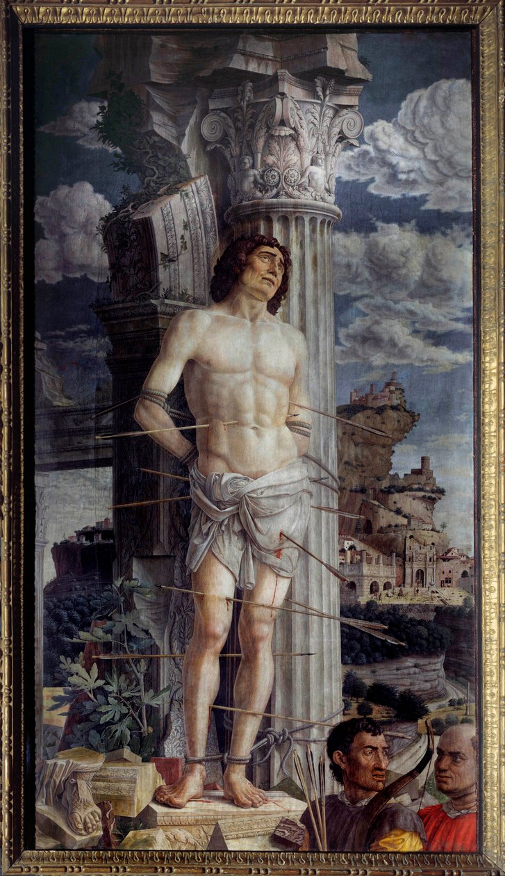 The Martyrdom of Saint Sebastian Maleri av Andrea Mantegna (1431-1506) 1480 Søn. 2,55x1,4m av Andrea Mantegna