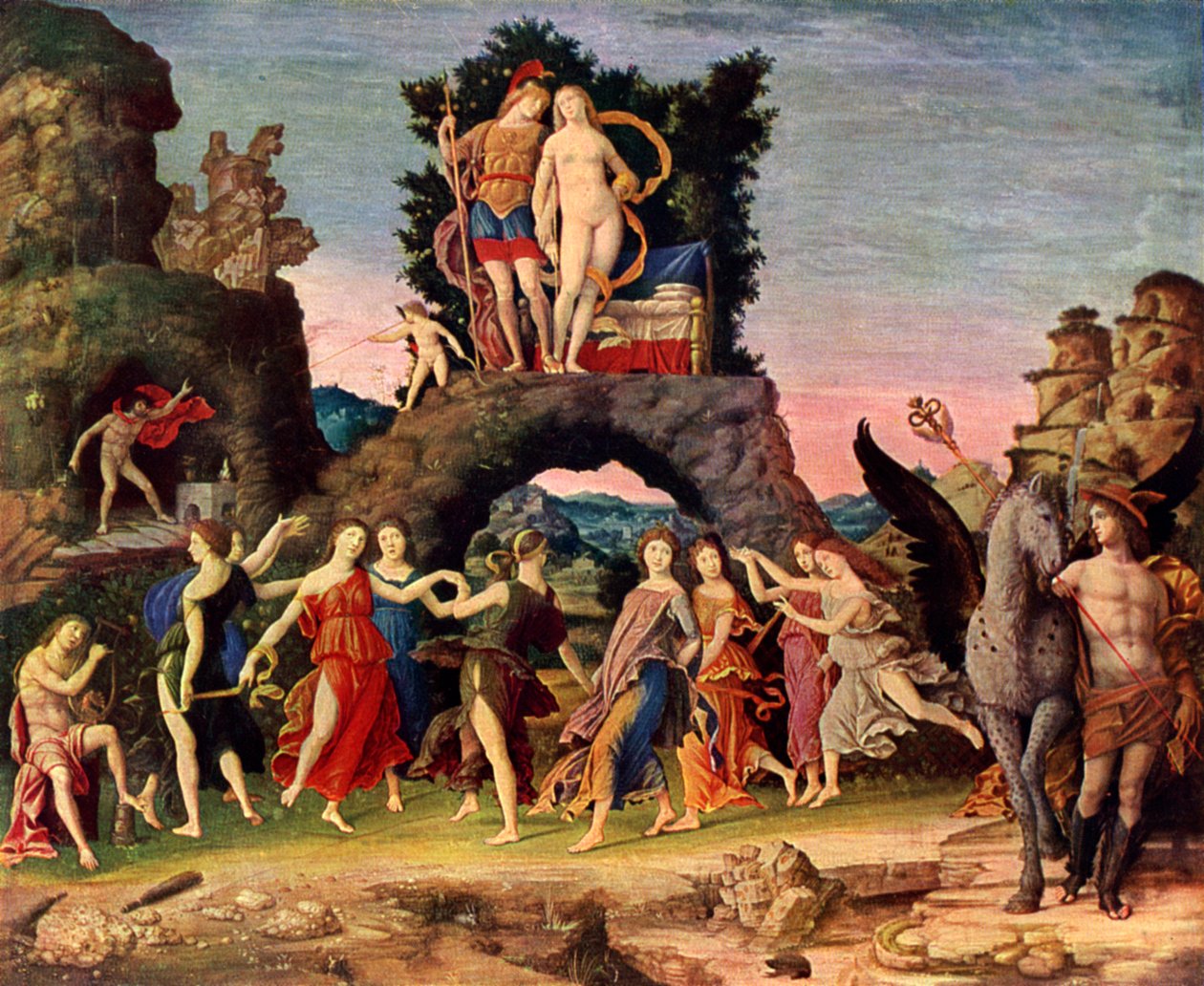 Parnassus: Mars og Venus, 1497, 1929 av Andrea Mantegna