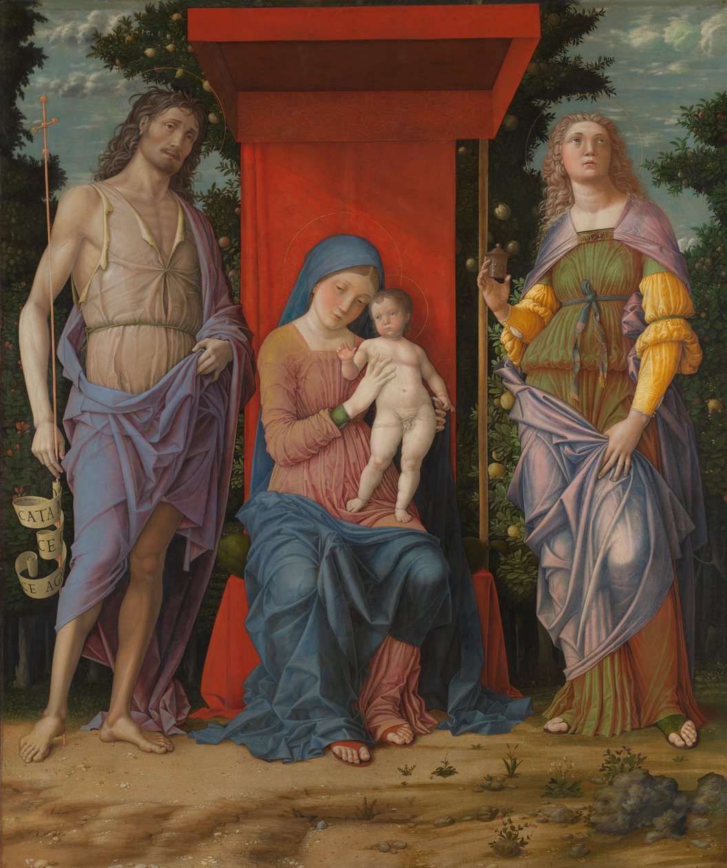 Jomfruen og barnet med helgener av Andrea Mantegna