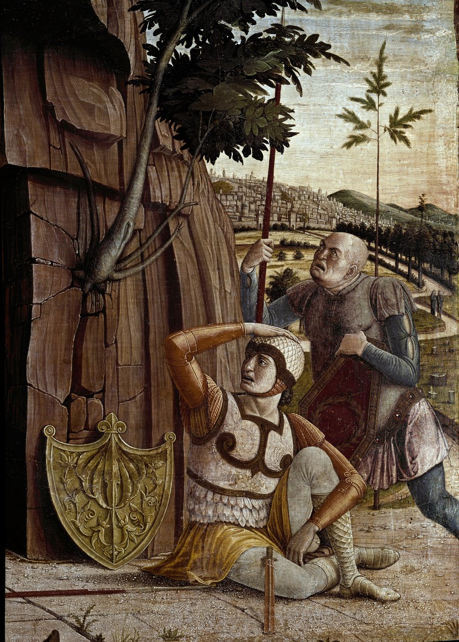 Oppstandelsen, detalj av predellen til altertavlen til San Zeno (tempera på tre av Andrea Mantegna