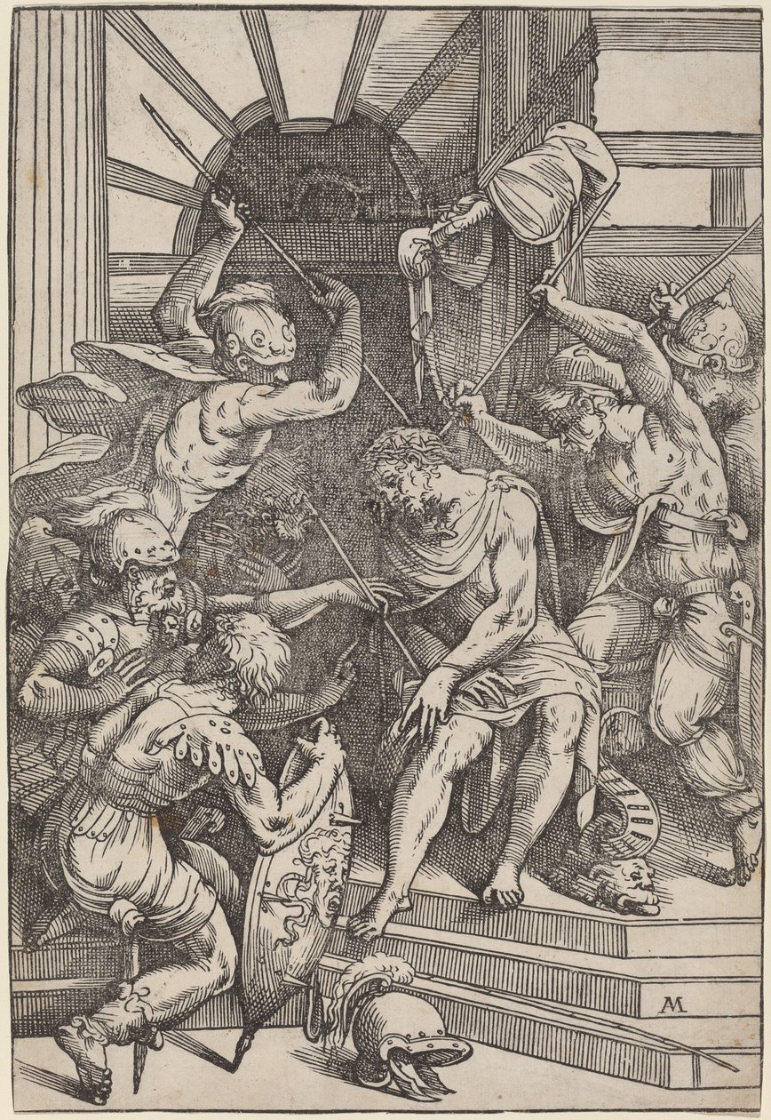 Kristus kronet med torner av Andrea Meldolla, called Schiavone, after Titian