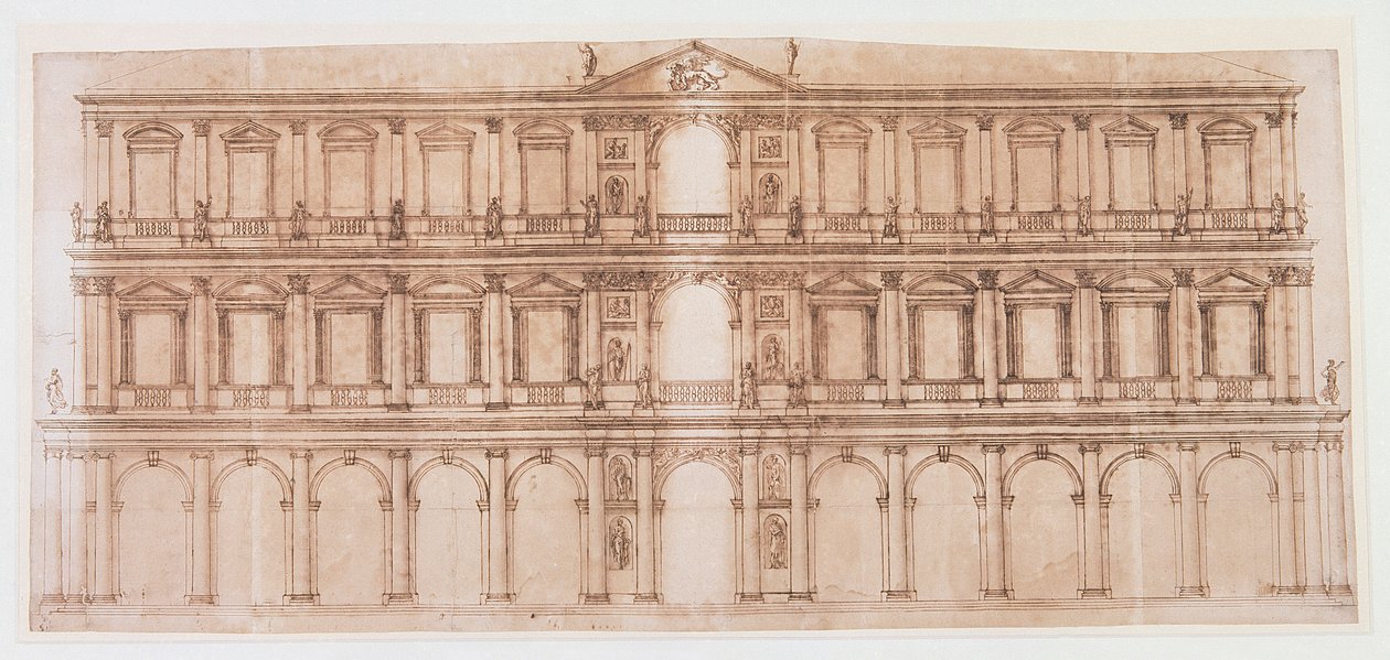 Palazzo Ducale, Venezia (penn og blekk på papir) av Andrea Palladio