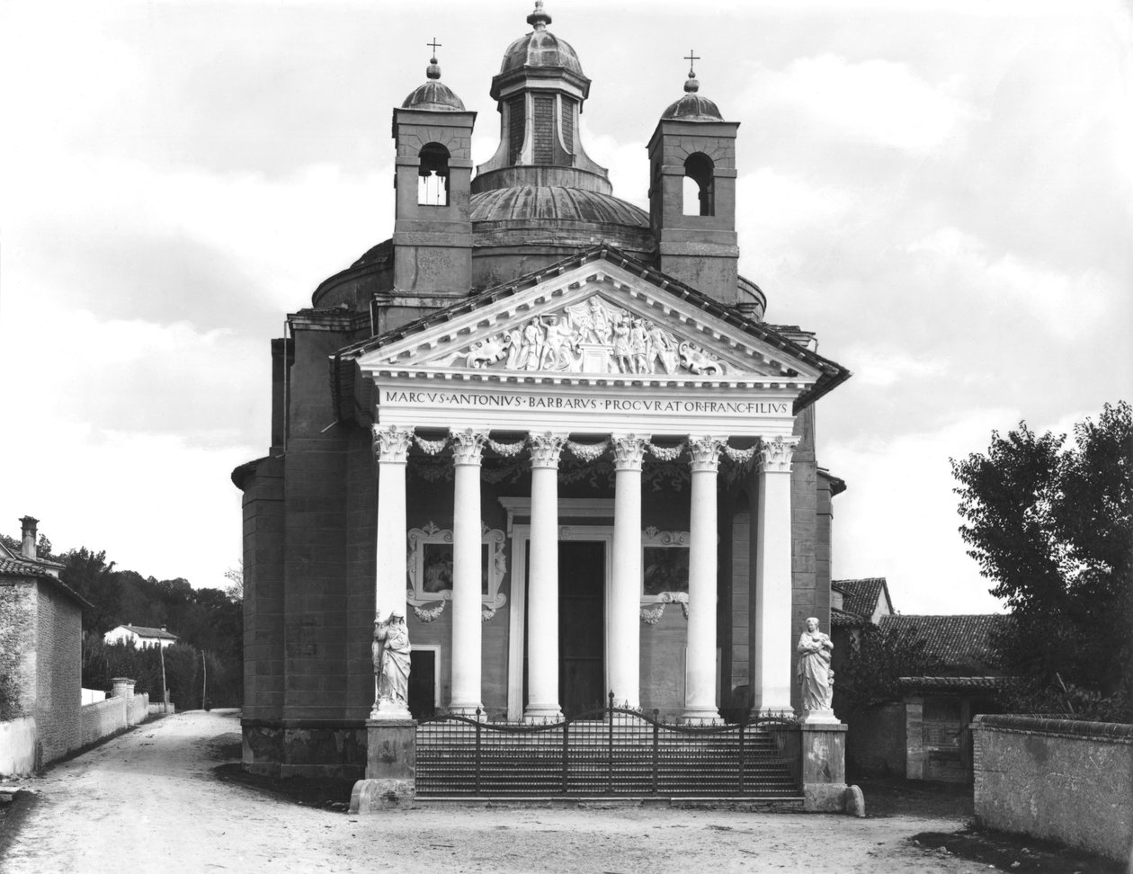 Tempietto-fasaden til Villa Barbaro, bygget 1580-84 av Andrea Palladio