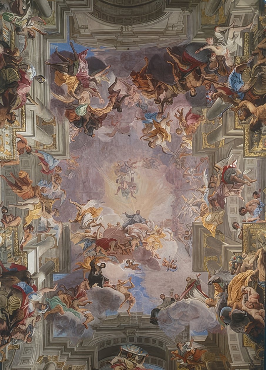 Den hellige Ignatius i herlighet. 1691-1694 av Andrea Pozzo