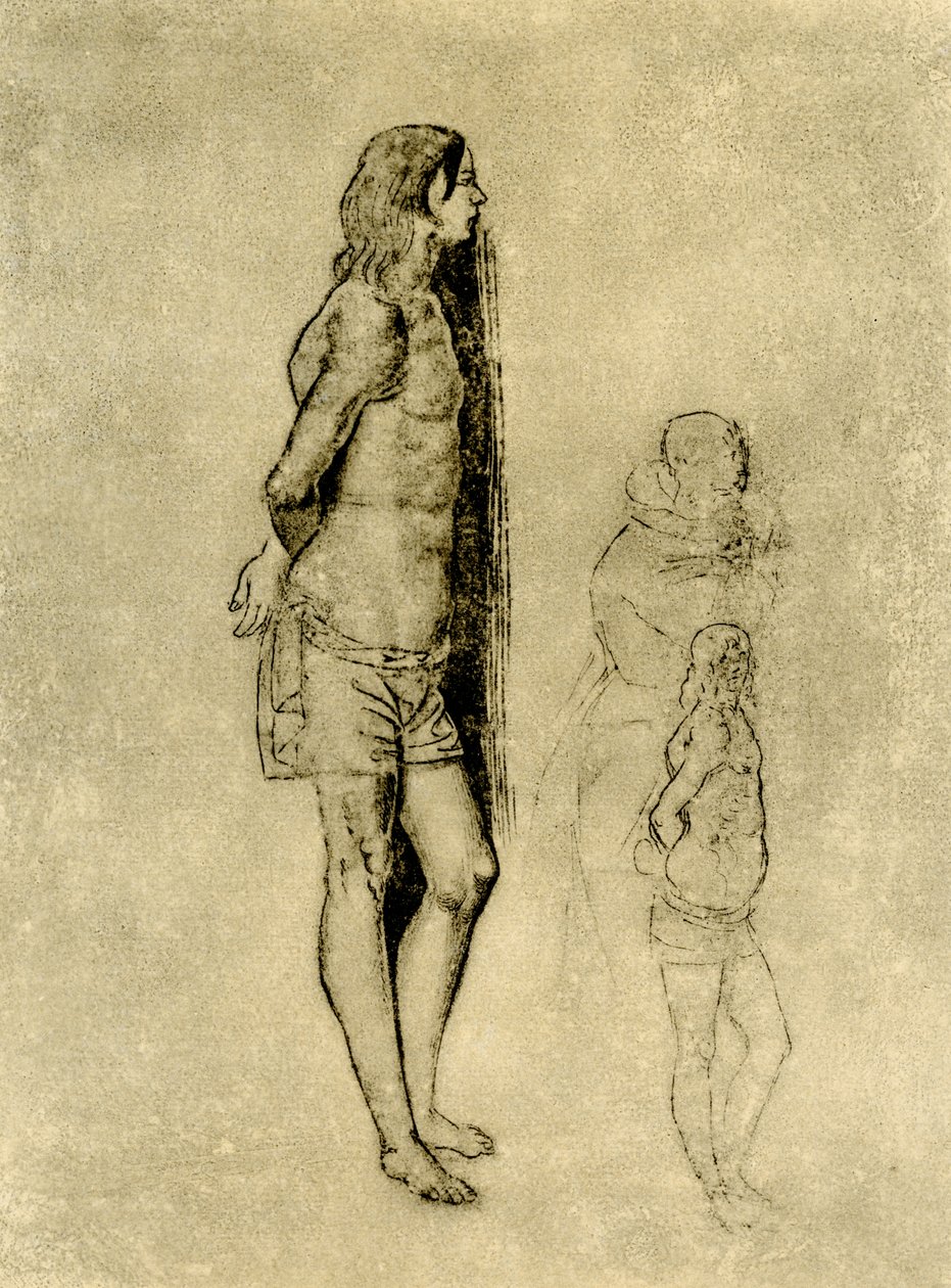 Studie på St. Sebastian for maleriet i Bergamo av Andrea Previtali