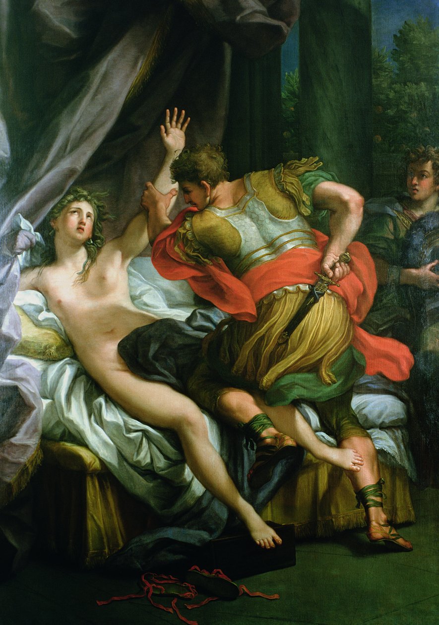 Tarquinius og Lucretia (olje på lerret) av Andrea Procaccini