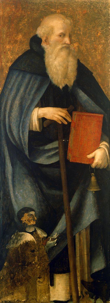 Saint Anthony Abbot eller Anthony Great og klient Francesco Caracciolo av Andrea Sabatini