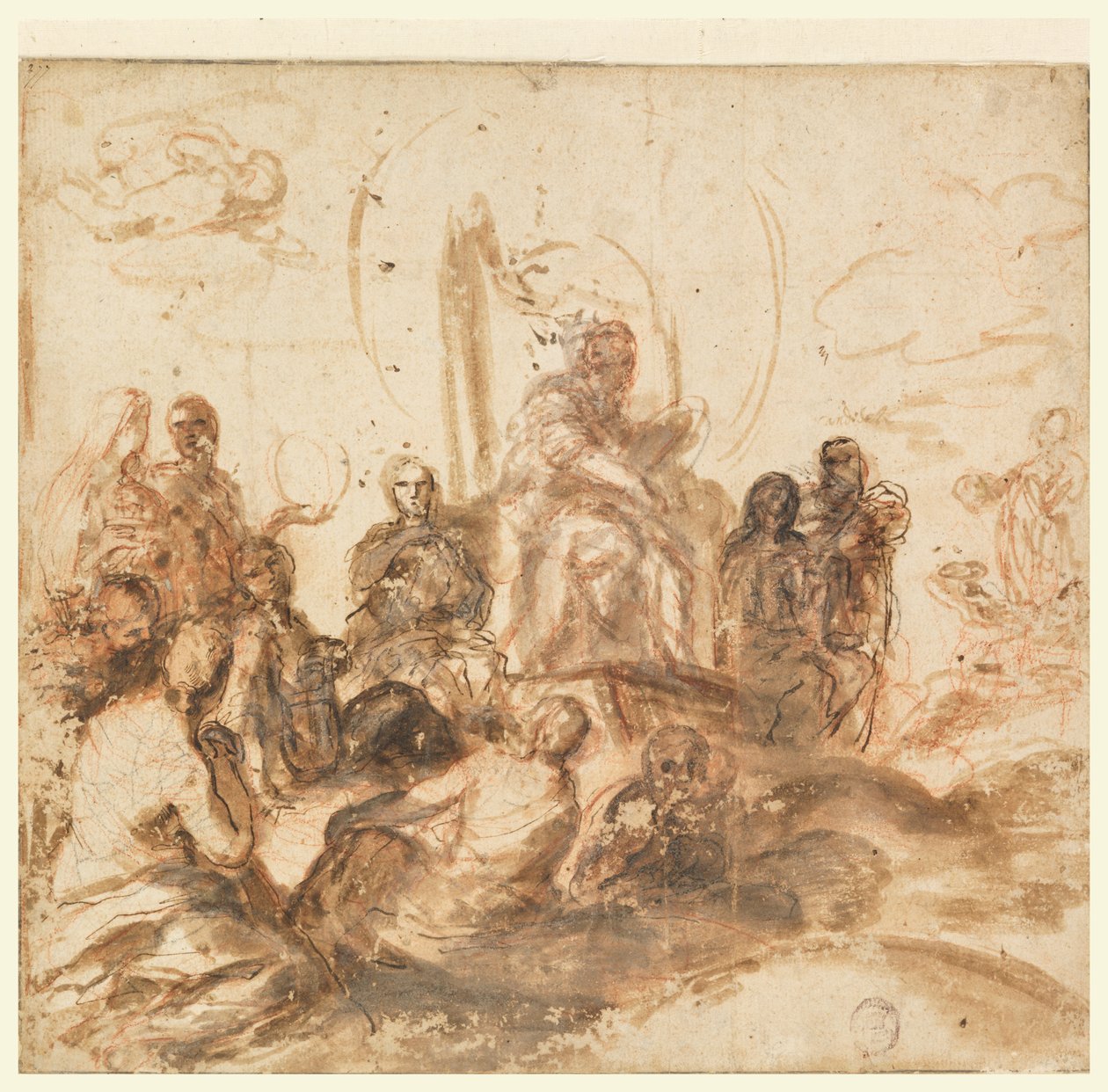 Design for Allegory of Divine Wisdom, resepsjonsrom, Palazzo Barberini, Roma, Italia av Andrea Sacchi