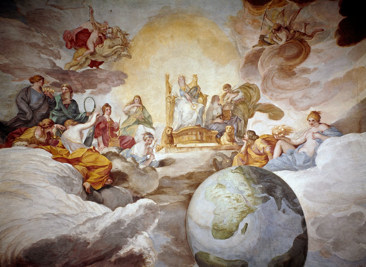 Guddommelig kunnskap allegori. Fresco av Andrea Sacchi (1599-1661) 1629-1633 Palazzo Barberini, National Gallery of Ancient Art Roma av Andrea Sacchi