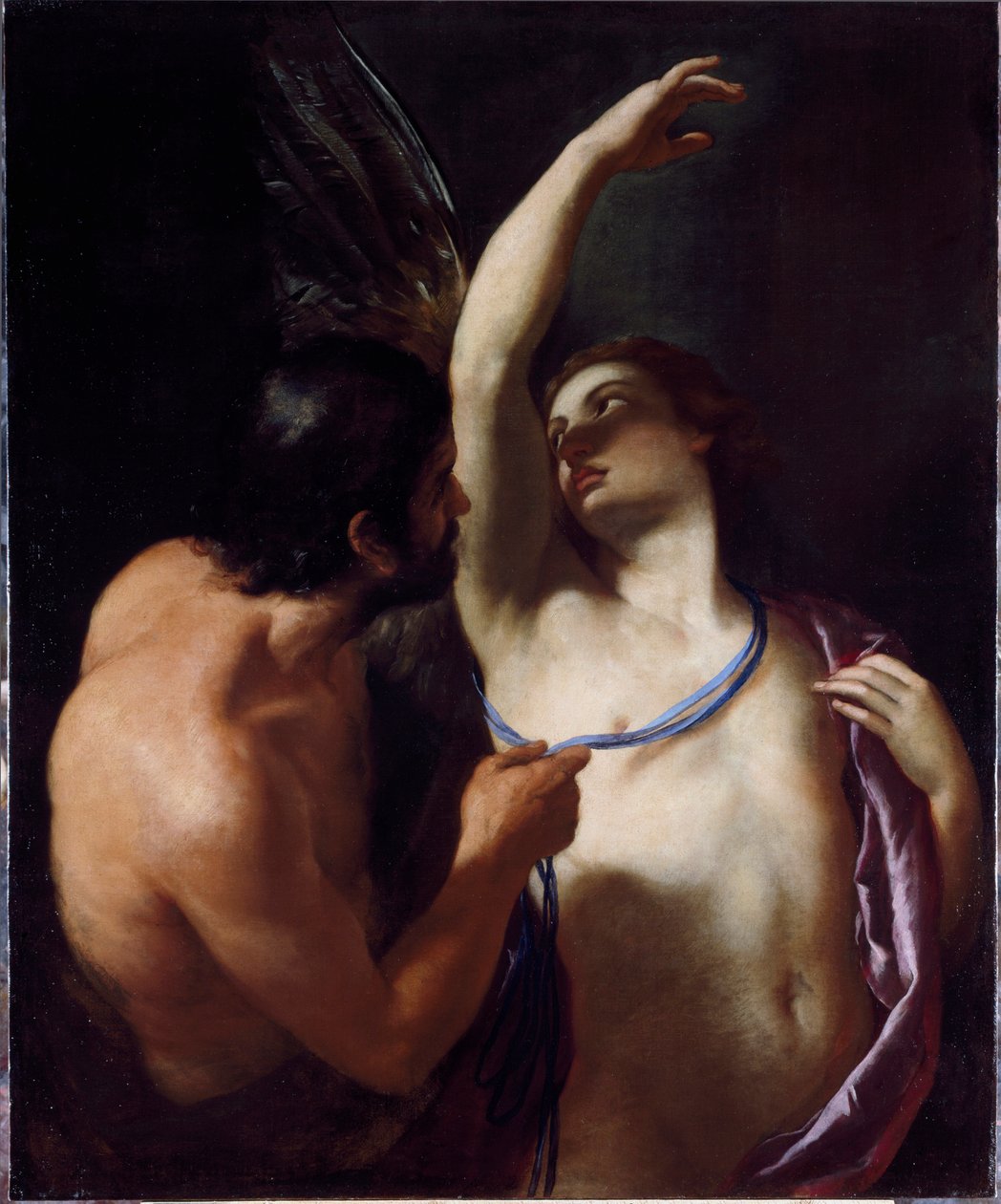 Icarus og Dedale (Icarus og Daedalus) Maleri av Andrea Sacchi (1599-1661) begynnelsen av 1600-tallets gener, Musei di Strada Nuova (ex Palazzo Rosso) av Andrea Sacchi