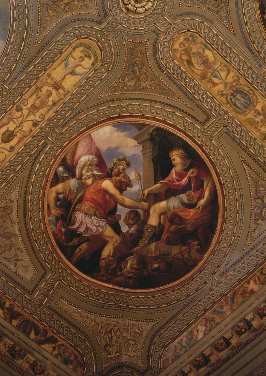 Allegory of the Empire, fra taket på biblioteket, 1556 av Andrea Schiavone