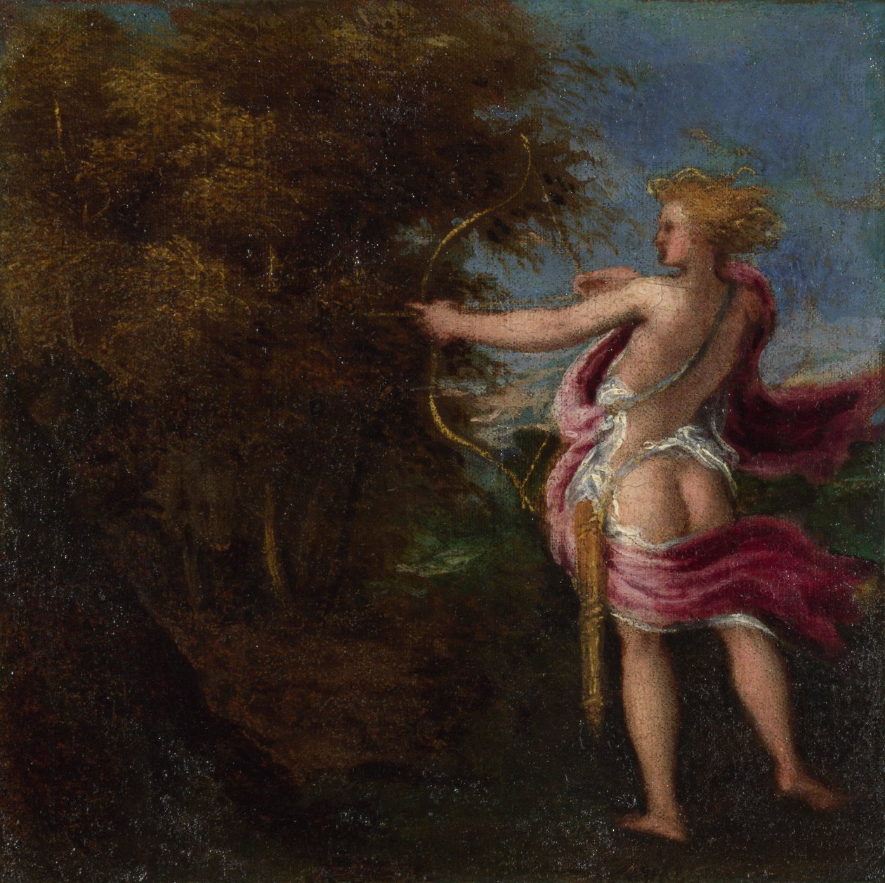 Arcas Hunting, ca. 1550 av Andrea Schiavone
