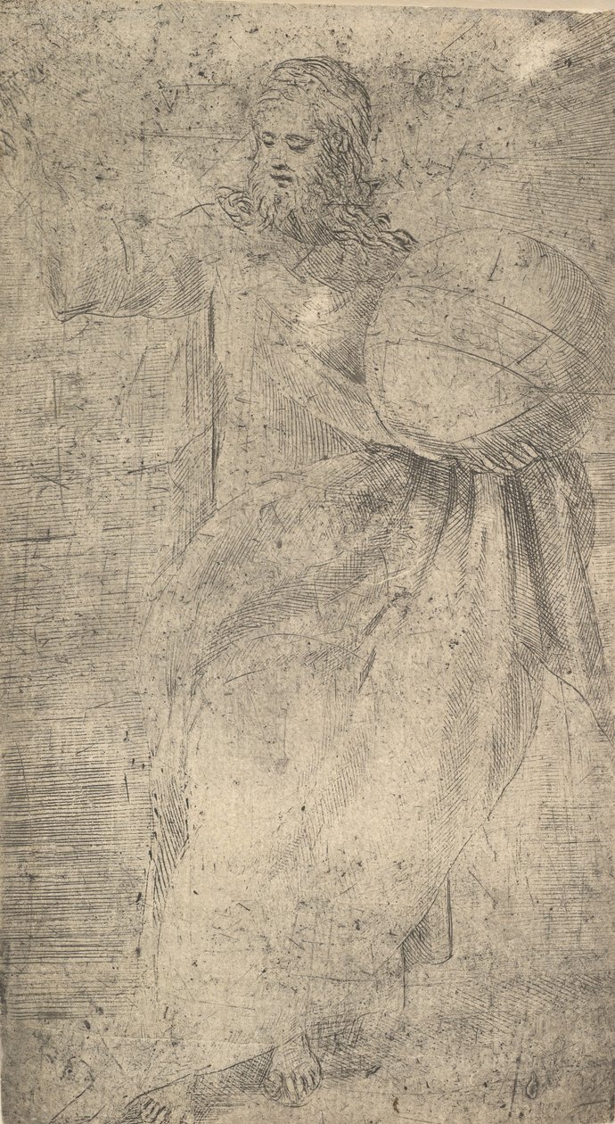 Kristus som Frelseren holder en jordklode, fra Kristus og apostlene, ca. 1548-50. av Andrea Schiavone