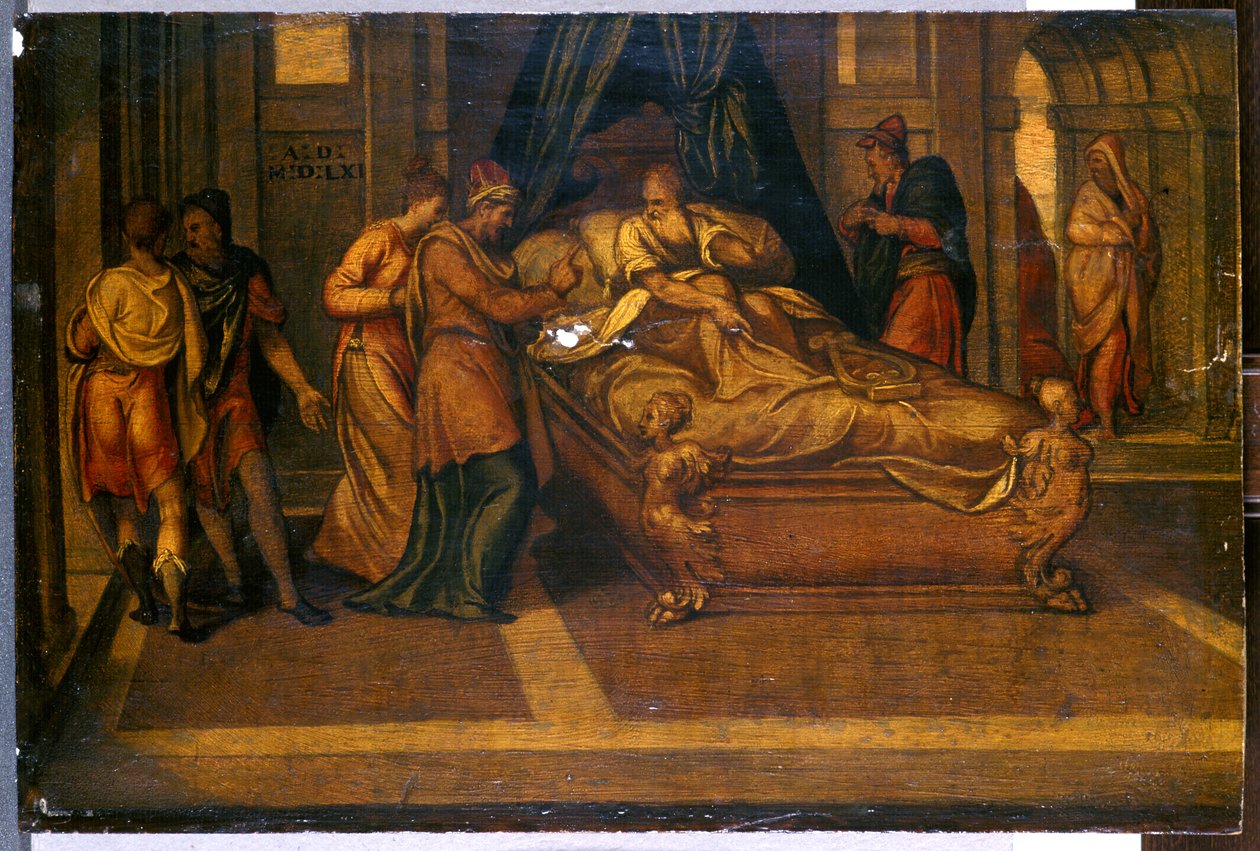 Scener fra historien om David, 1561 (tempera på furu) av Andrea Schiavone