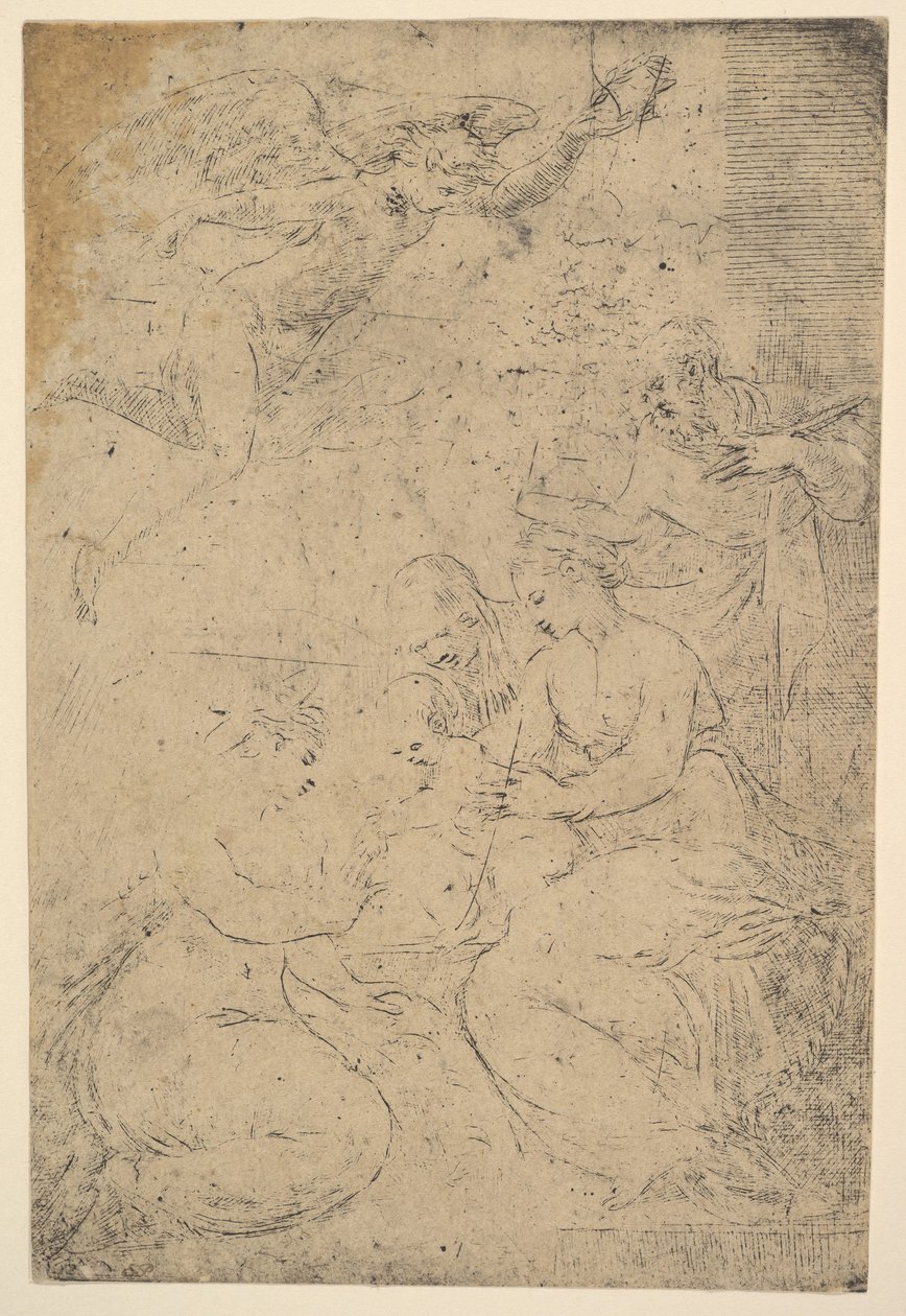 Det mystiske ekteskapet til Saint Catherine, ca. 1550. av Andrea Schiavone
