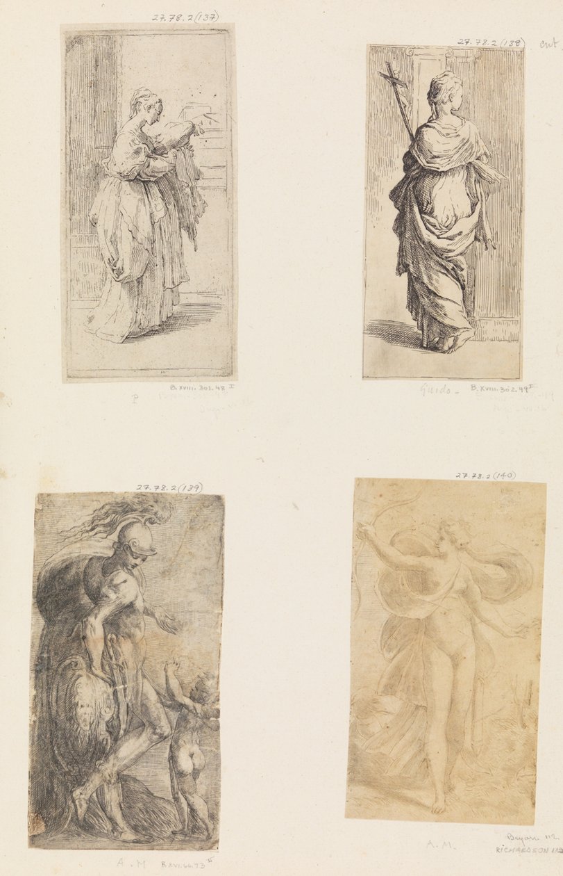To kvinner, Mars og Cupid, Diana, ca. 1536-38. av Andrea Schiavone