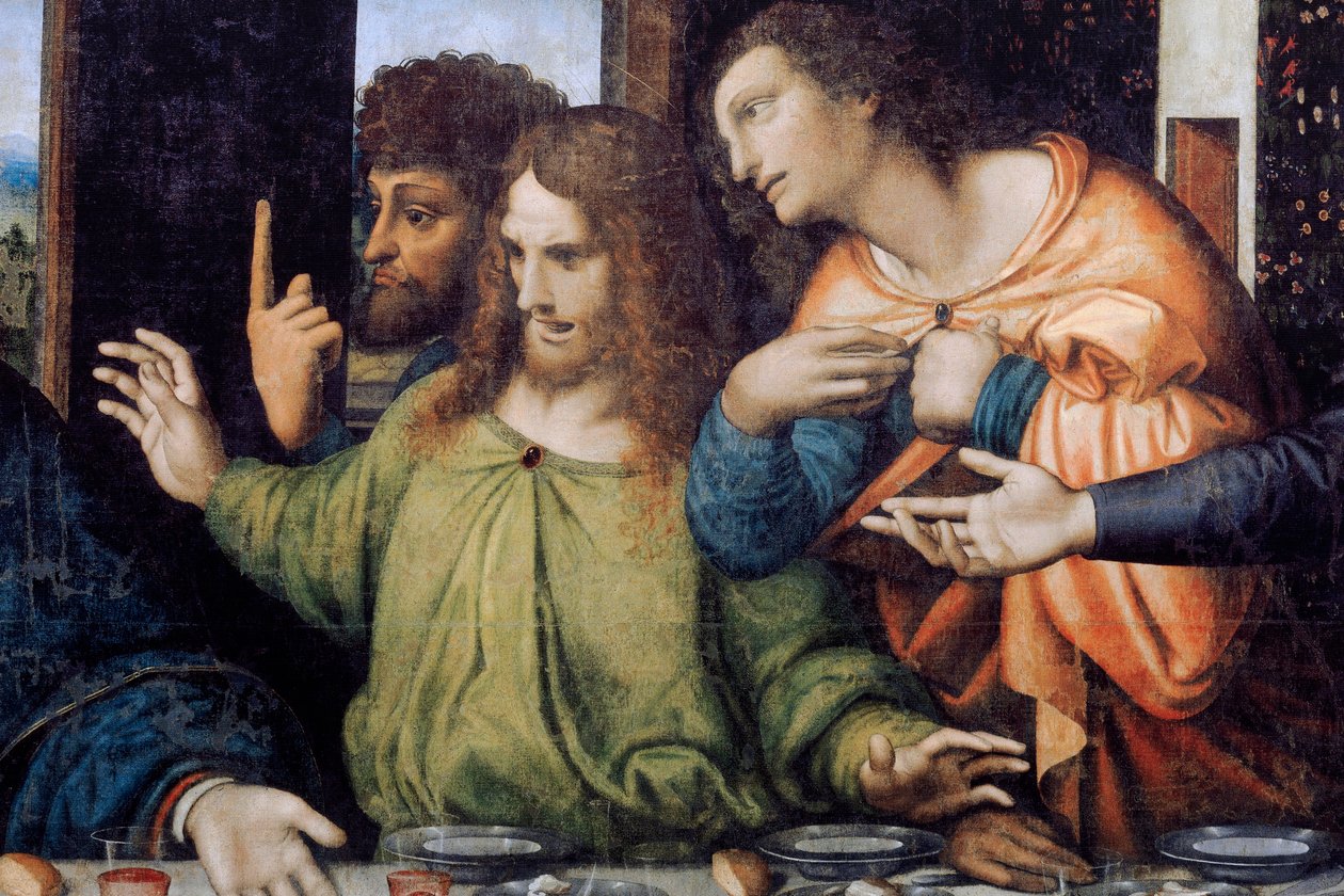 Abbey (Tongerlo Abbey). Maleri. Siste måltid. 1506-1507. Detalj (maleri) av Andrea Solario