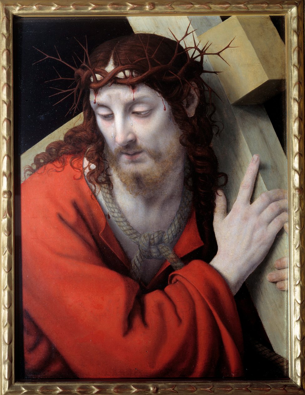 Kristus bærer sitt kors. Maleri av Andrea Solario (1460-1522) av Andrea Solario