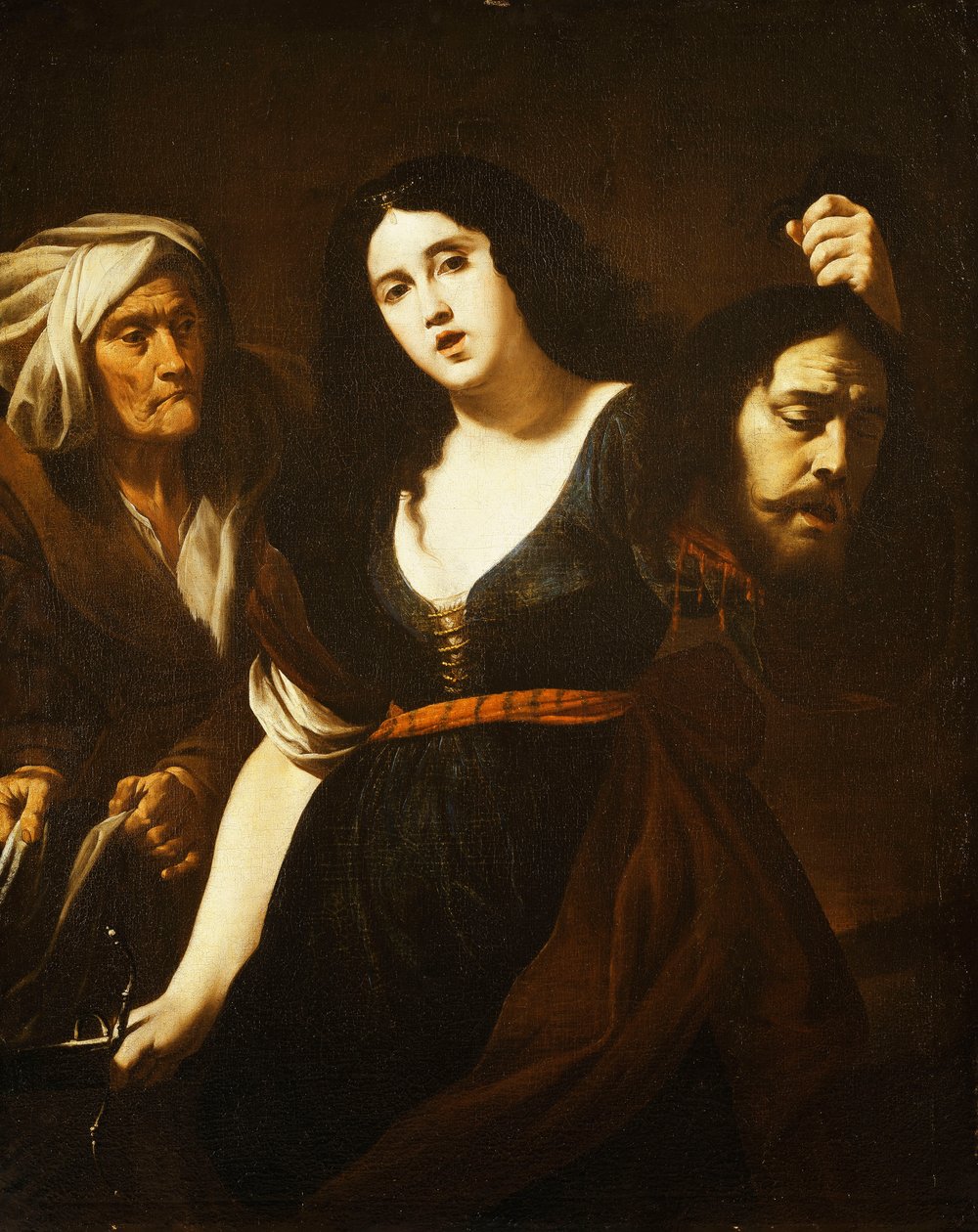Judith holder hodet av Holofernes, akkompagnert av en tjenestepike, ca. 1625-30 av Andrea Vaccaro