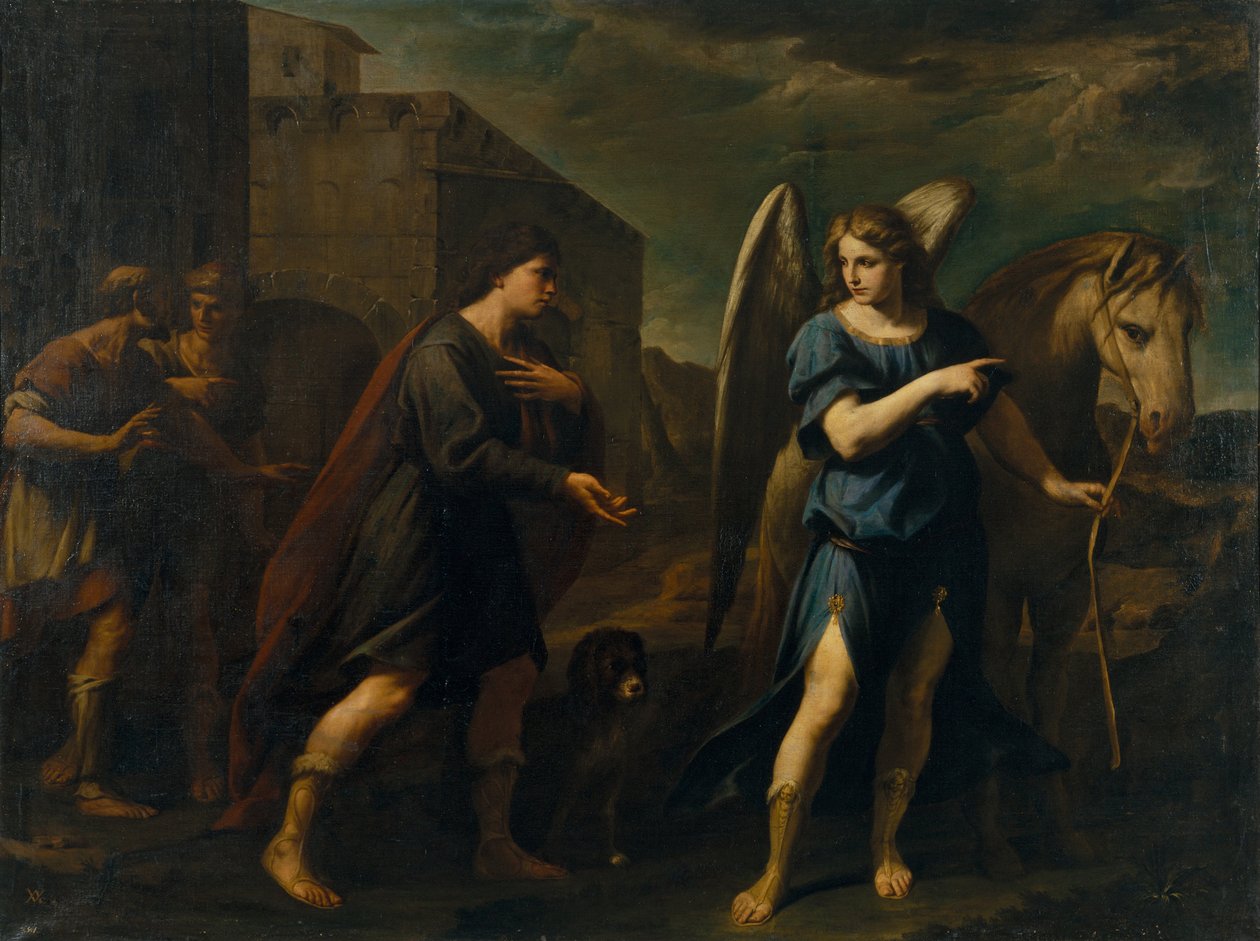 Tobias møter erkeengelen Raphael, ca. 1640 av Andrea Vaccaro