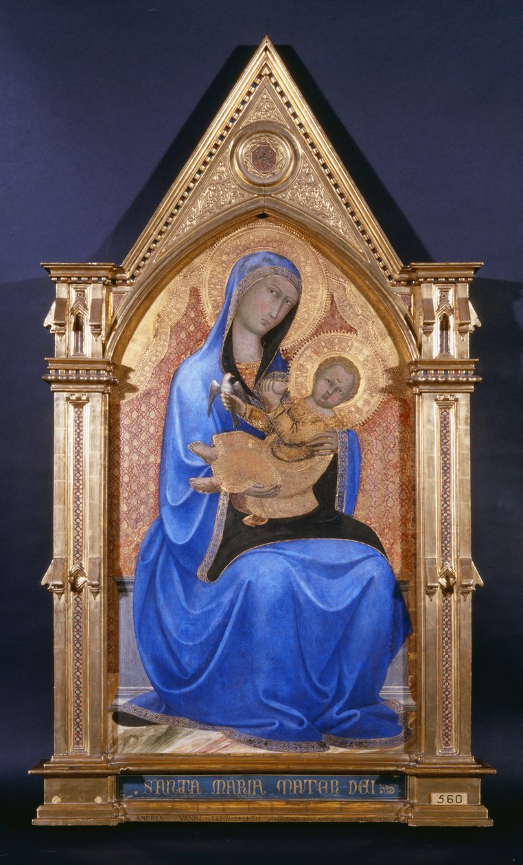 Jomfru og barn, ca. 1400 (tempera med gull på panel) av Andrea Vanni