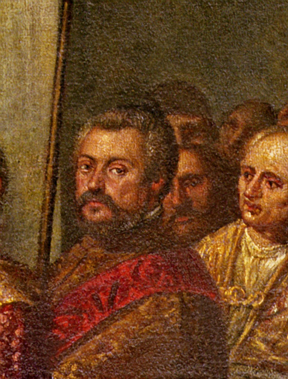 En venetiansk senator, detalj fra kong Henri III av Frankrike som besøkte Venezia i 1574, fra Room of the Four Doors (detalj av 71525) av Andrea Vicentino