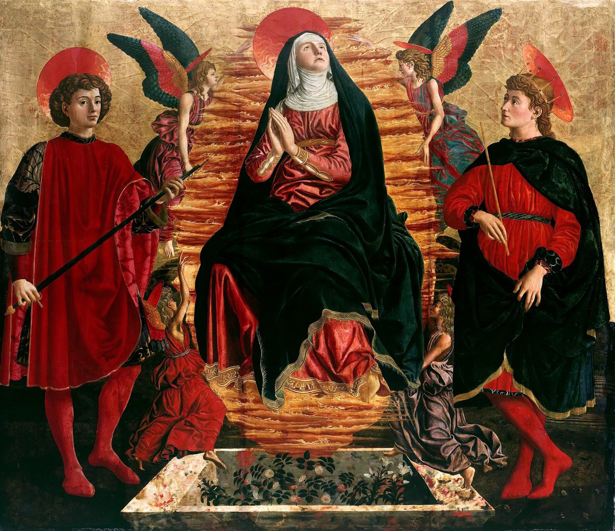 Jomfruens himmelfart med de hellige Julian og Minias, 1449-1450 av Andrea del Castagno