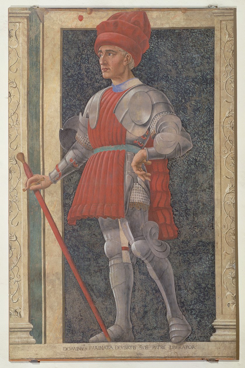 Farinata degli Uberti (d.1264) fra Villa Carducci-serien med kjente menn og kvinner, ca. 1450 (se 28492 for detaljer) av Andrea del Castagno