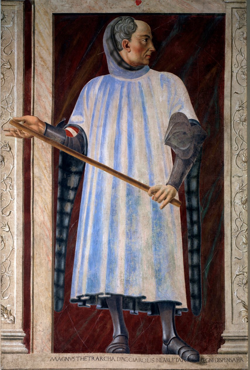 Portrett av Niccolo Acciaiuoli, grand senechal of Napoli (Fresco av Andrea del Castagno