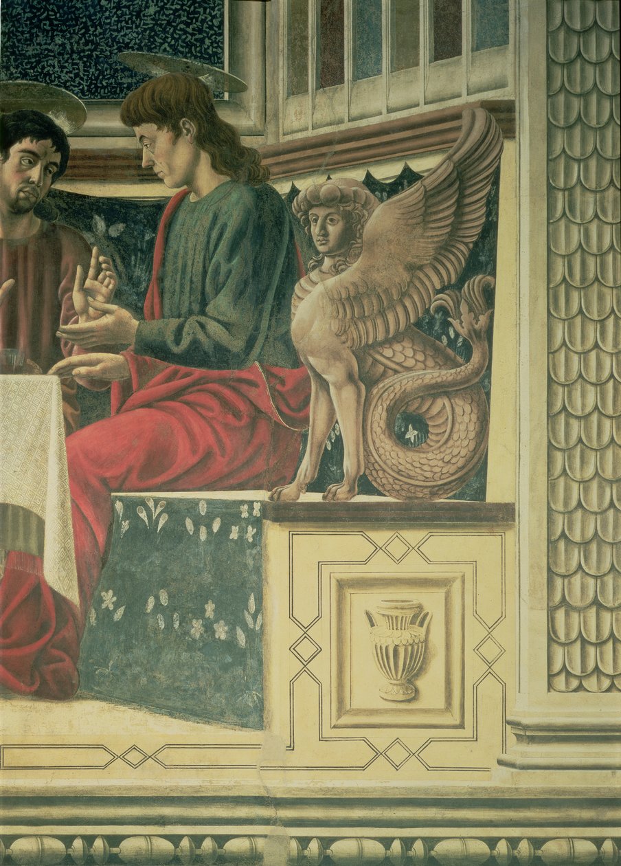 The Last Supper, detalj av St. James the Less, 1447 freskomaleri av 85172 av Andrea del Castagno