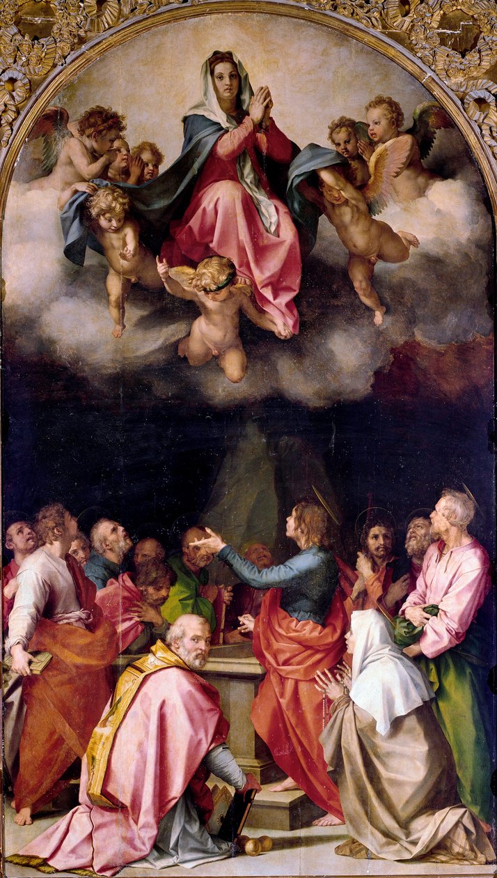 Assumption Passerini-maleri av Andrea del Sarto (1486-1531) 1522 Dim.379x222 cm Firenze, Palazzo Pitti av Andrea del Sarto