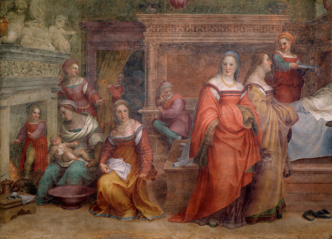 Jomfruens fødsel (Detaljfresco av Andrea del Sarto