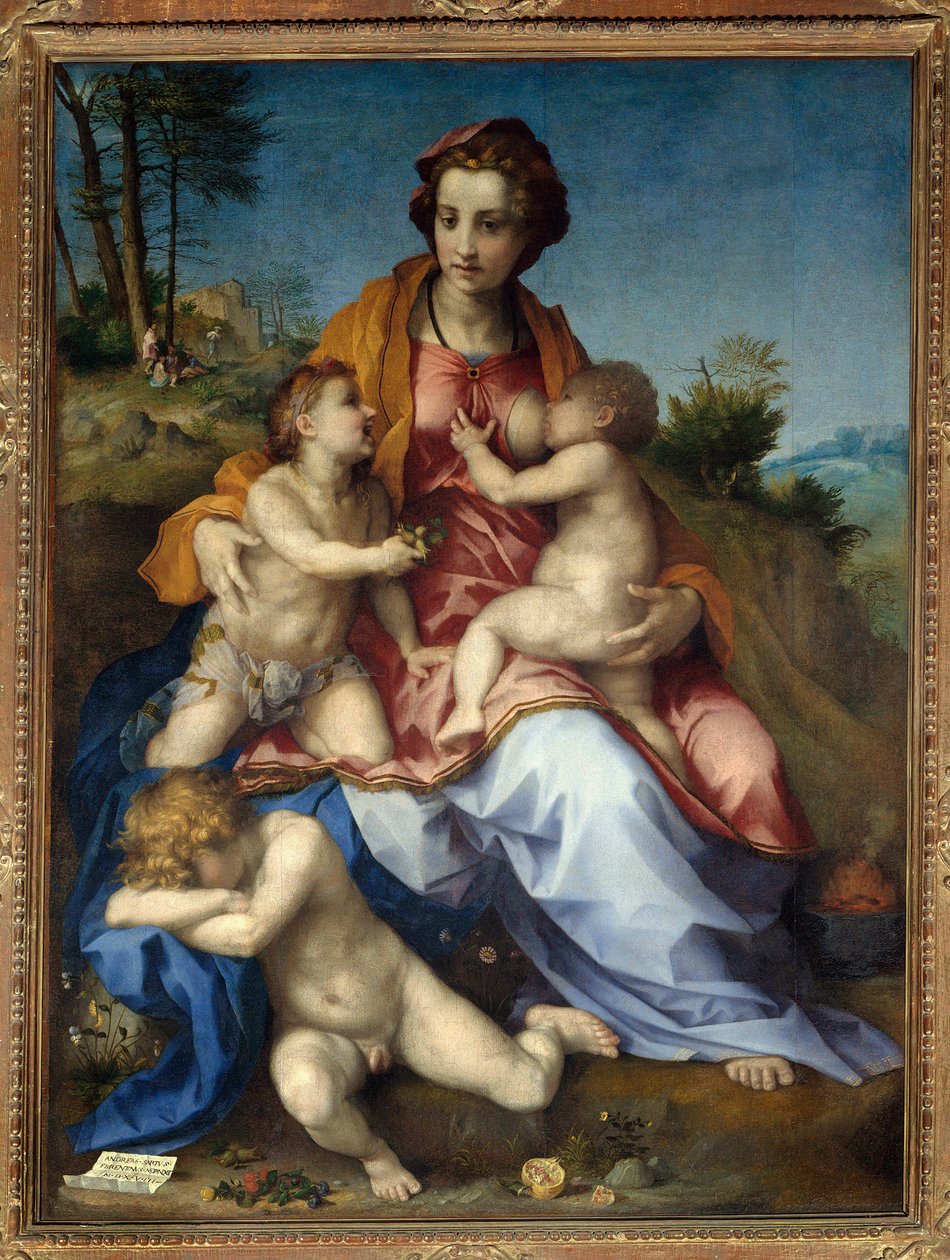 Charite-maleri av Andrea del Sarto (1486-1531) 1518 Søn. 1,85 x 1,37 m. Paris. av Andrea del Sarto
