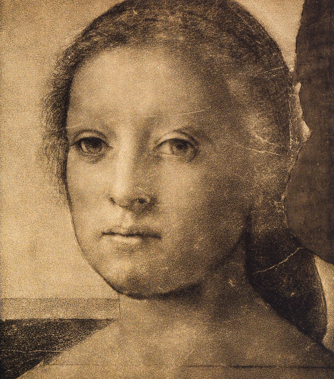 Hodet til en ung kvinne, tegning av Andrea del Sarto. Cabinet of Drawings and Prints, Uffizi Gallery, Firenze av Andrea del Sarto