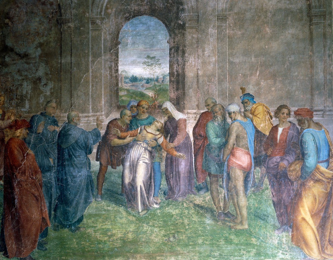 Healing of the Possessed Woman, av Andrea del Sarto av Andrea del Sarto
