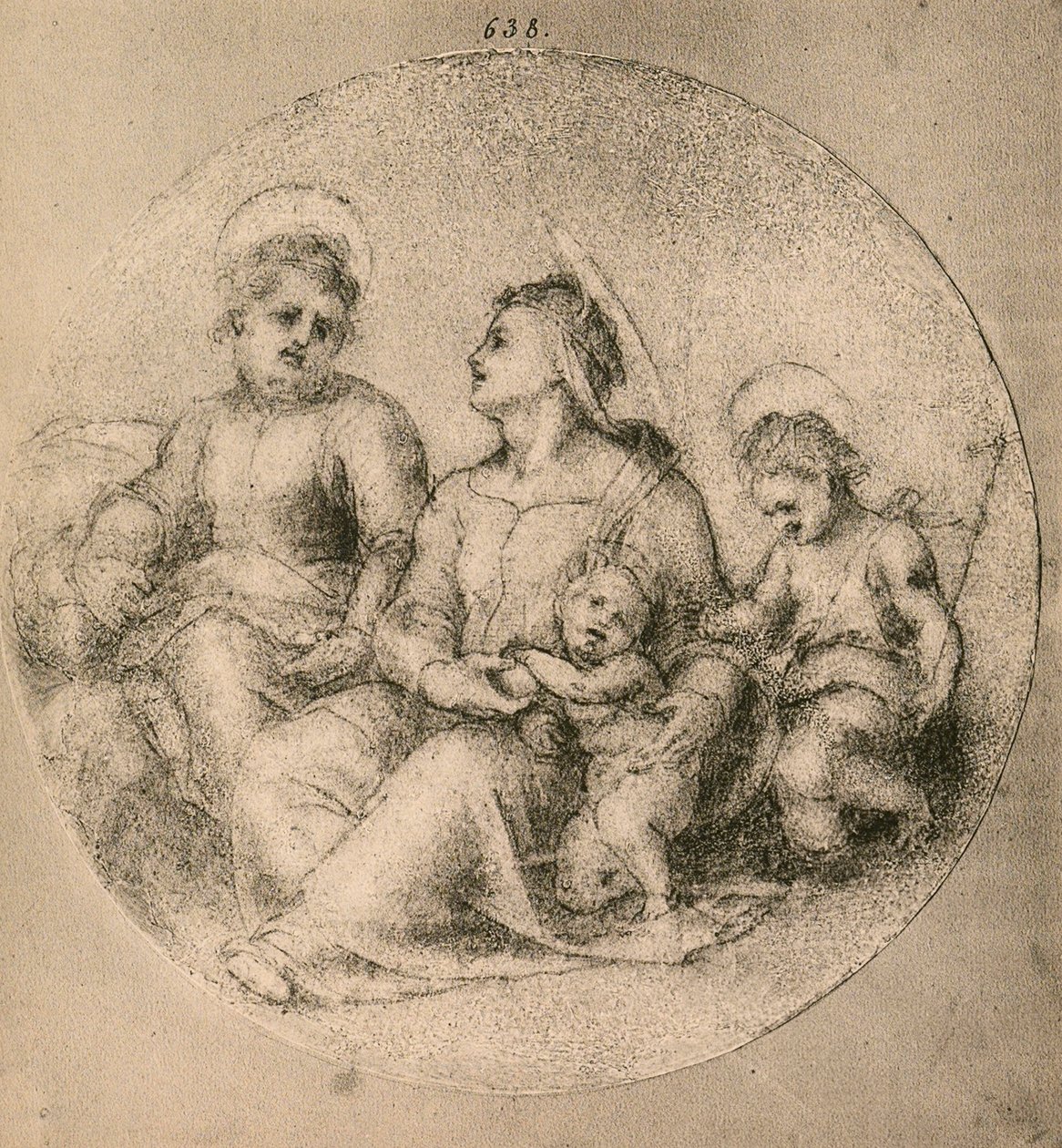 Hellig familie med spedbarnet St. John av Andrea del Sarto