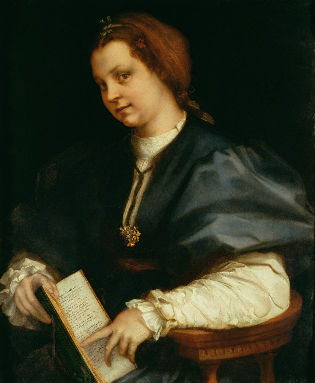 Dame med versbok av Petrarch, ca. 1514 av Andrea del Sarto